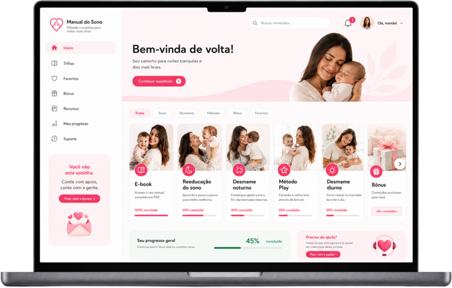 Plataforma de videoaulas - Maternidade Leve